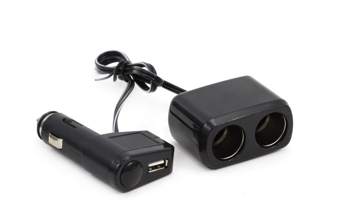 Rozgałęźnik rozgałęziacz zapalniczki SOC1 2+1 USB AMIO-01029 
