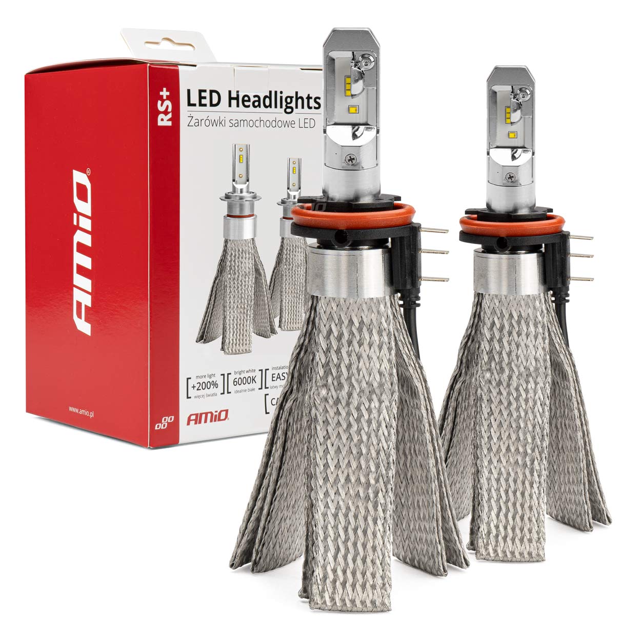 Żarówki samochodowe LED seria RS+ canbus H15 50W slim AMIO-01080 