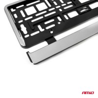 logo Ramka tablicy rejestracyjnej srebrna elastyczna AMIO-01163