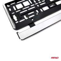 logo Ramka tablicy rejestracyjnej chrom elastyczna AMIO-01164