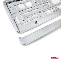 logo Ramka tablicy rejestracyjnej srebrna metalizowana AMIO-01170