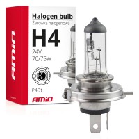 Żarówka halogenowa H4 24V 75/70W filtr UV (E8) AMIO-01267 