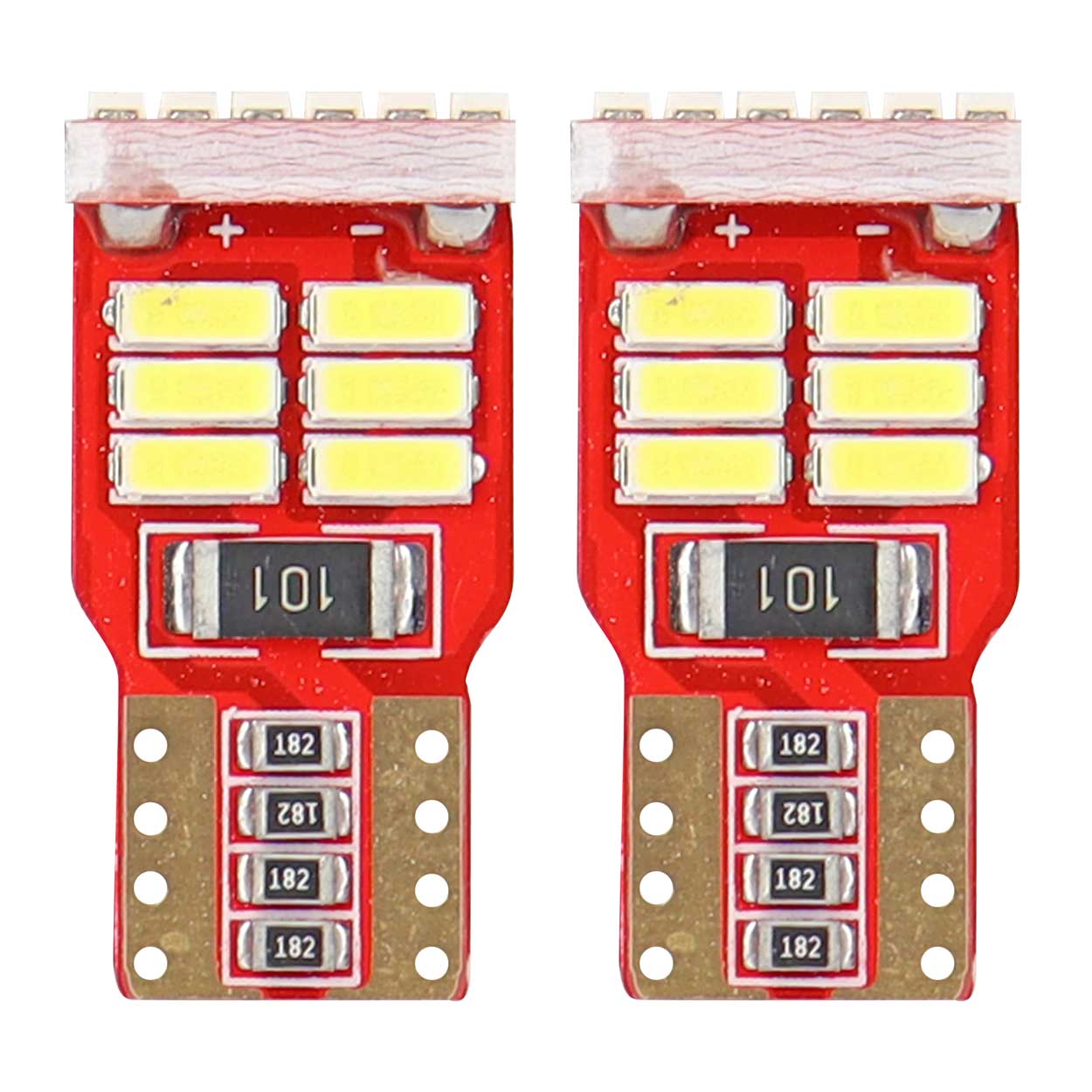 Żarówki LED CANBUS 18SMD 4014 T10e W5W White 12V AMIO-01286 