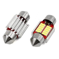 logo LED CANBUS 4014 10SMD Festoon C5W C10W C3W 31mm White 12V 24V AMIO-01288