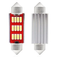 Żarówki LED CANBUS 4014 12SMD Festoon C5W C10W C3W 41mm White 12V 24V AMIO-01291 