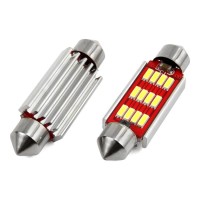 logo Żarówki LED CANBUS 4014 12SMD Festoon C5W C10W C3W 41mm White 12V 24V AMIO-01291