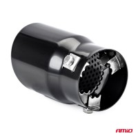 logo Końcówka tłumika wydechu stal nierdzewna MT 017B czarna AMIO-01317