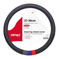 Pokrowiec nakładka na kierownicę samochodową M 37-39cm SWC-10-M AMIO-01368 