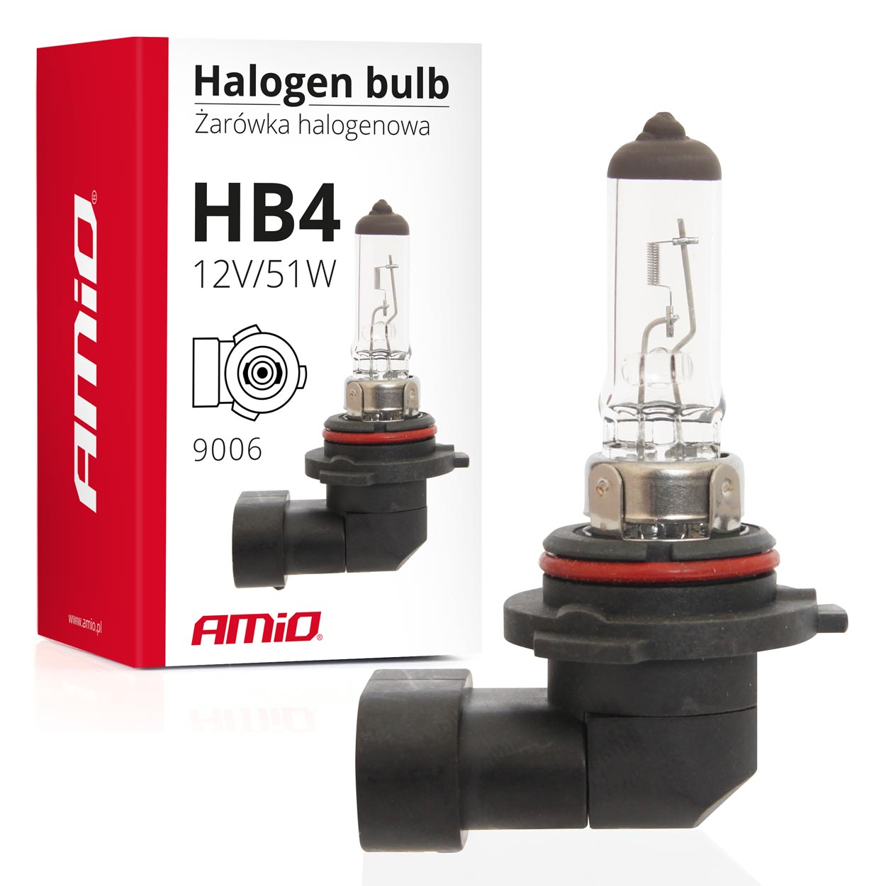Żarówka halogenowa HB4 12V 51W 9006 AMIO-01480 