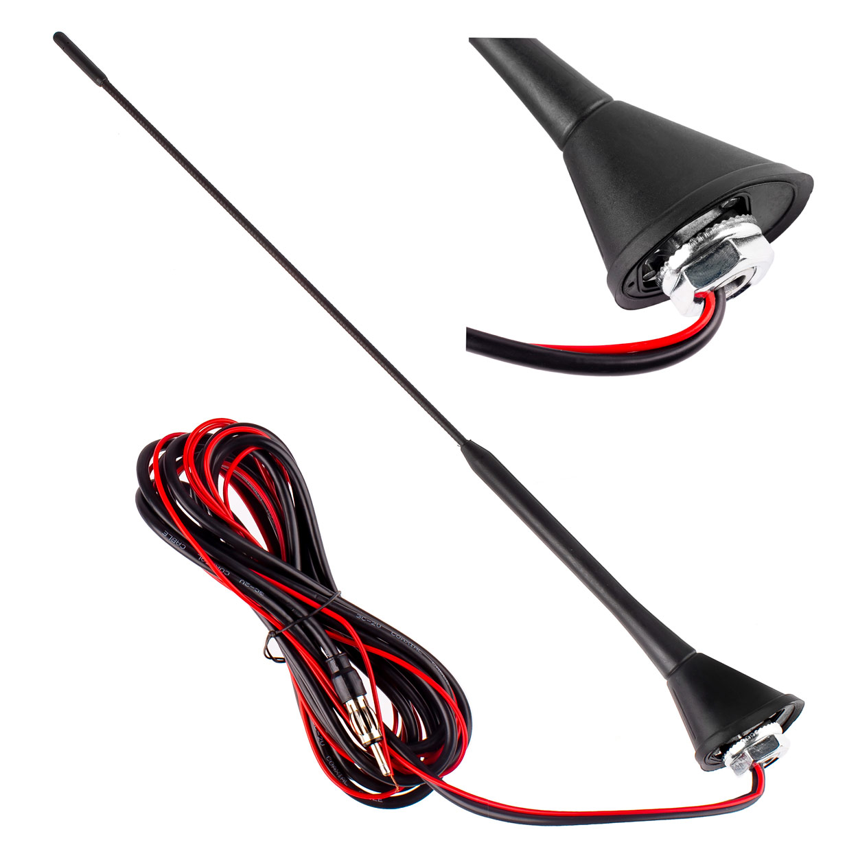 Antena samochodowa 40 cm ze wzmacniaczem ANT08 AMIO-01511 