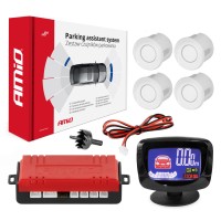 Zestaw czujników parkowania czujniki cofania LED GRAF 4 sensory białe AMIO-01563 