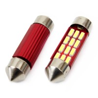 logo Żarówki LED CANBUS 4014 12SMD Festoon C5W C10W C3W 36mm White 12V 24V AMIO-01632