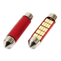 logo Żarówki LED CANBUS 4014 20SMD Festoon C5W C10W C3W 41mm White 12V 24V AMIO-01634