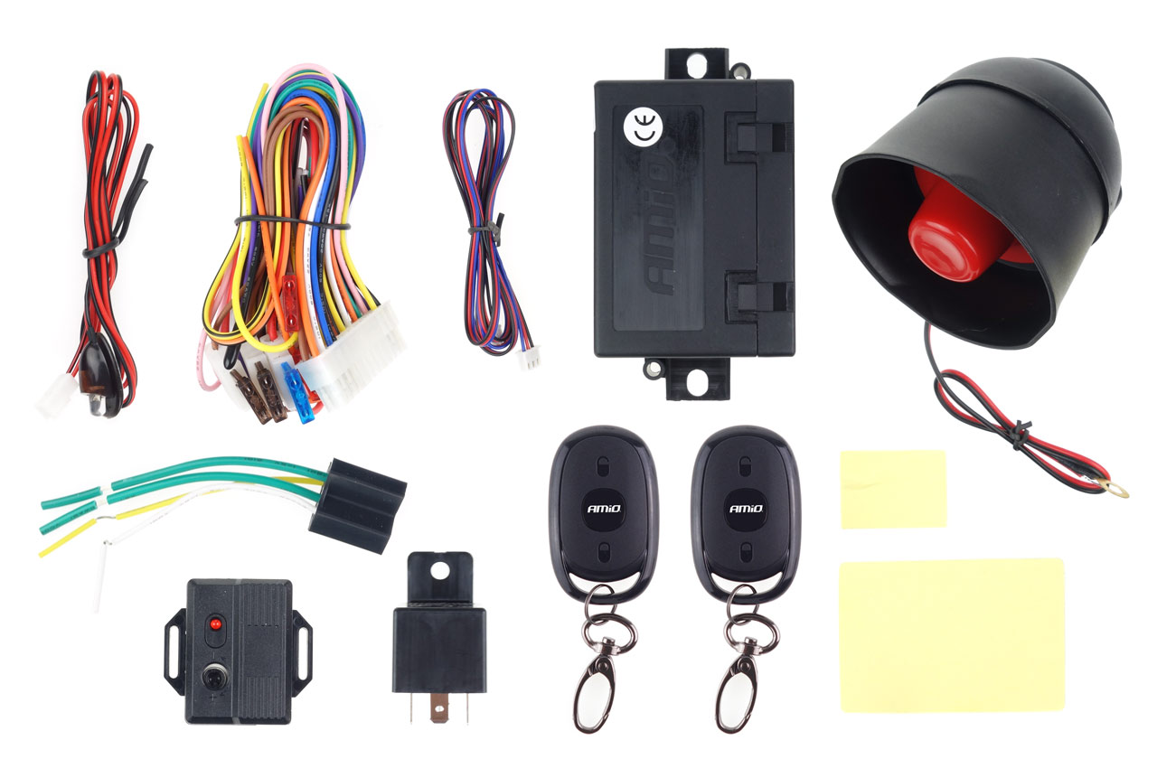 Uniwersalny alarm Samochodowy CA14 z pilotami AMIO-01678 