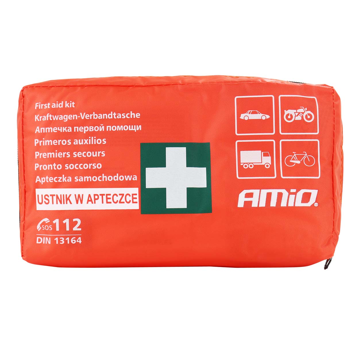 Apteczka samochodowa pierwszej pomocy z ustnikiem DIN 13164 AMIO-01691 