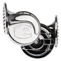 Klakson sygnał dźwiękowy chrom 12V 2 sztuki CHR-01 AMIO-01715 