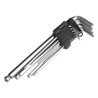 Klucze IMBUS zestaw kluczy imbusowych długie 230 mm 9 szt. AMIO-01721 