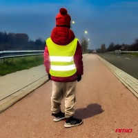 logo Kamizelka ostrzegawcza odblaskowa dziecięca żółta z certyfikatem AMIO-01736