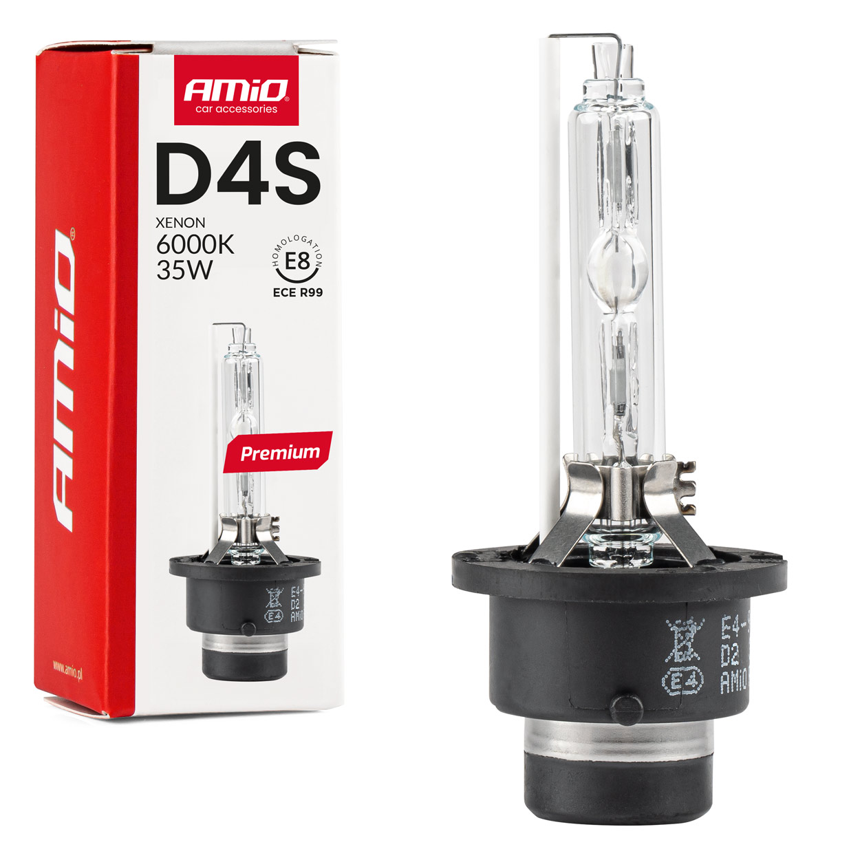 Żarówka ksenonowa żarnik xenon D4S 6000K AMiO PREMIUM AMIO-01981 