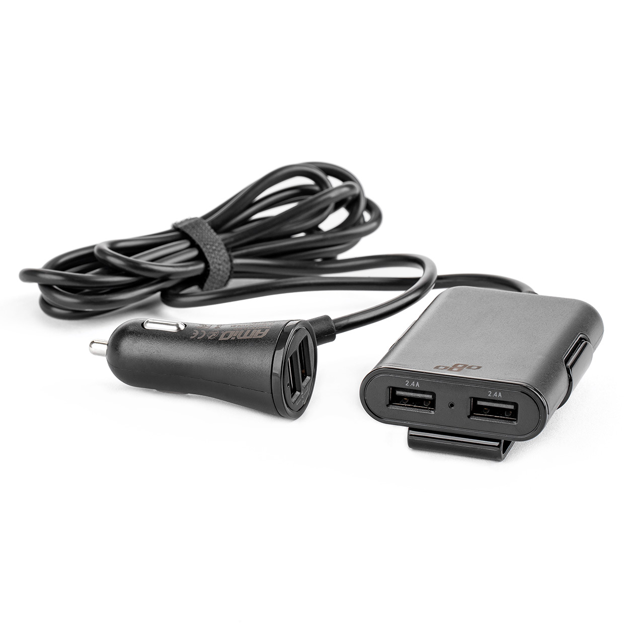 Ładowarka przód tył z przedłużaczem 4x USB AMIO-01986 