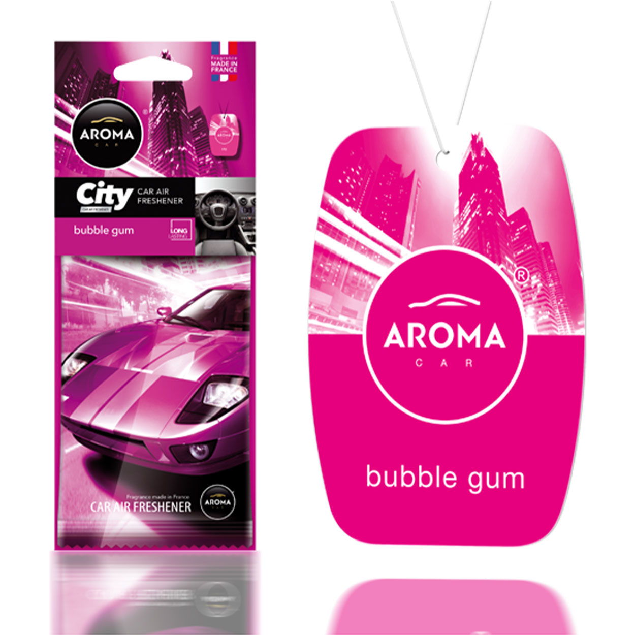 Odświeżacz powietrza AROMA CAR CITY CARD BUBBLE GUM 