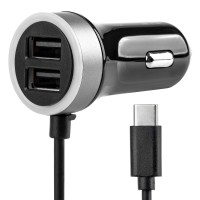 Ładowarka samochodowa 12V 24V USB-C + 2x USB 2.4A PRO-3 AMIO-02058 