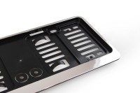 logo Ramka tablicy rejestracyjnej chrom krótka USA AMIO-02109