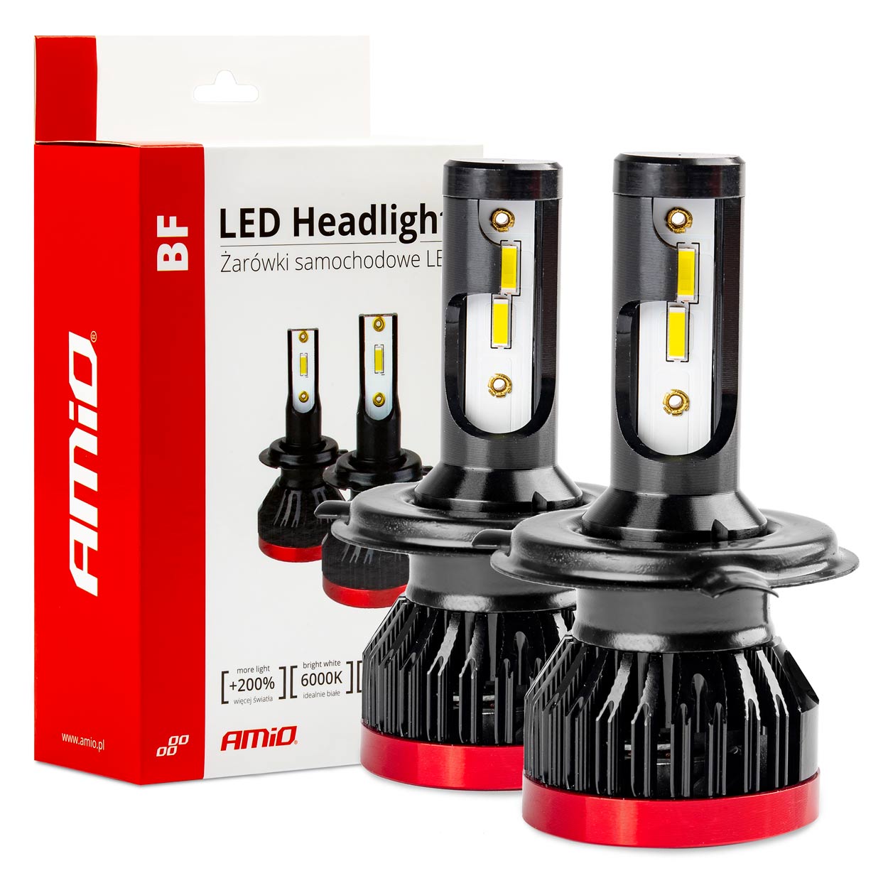 Żarówki samochodowe LED seria BF H4/H19 6000K Canbus AMIO-02241 