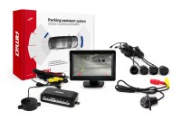 Zestaw czujników parkowania TFT01 4,3 z kamerą HD-305 LED 4 sensory czarne 