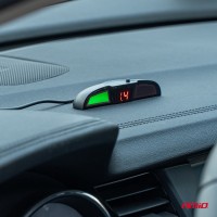 logo Zestaw czujników parkowania cofania LED COB 4 sensory srebrne AMIO-02282