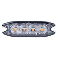 Lampa błyskowa ostrzegawcza płaska 4 LED R65 R10 12-24V AMIO-02298 