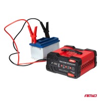 logo Prostownik z funkcją rozruchu ładowarka do akumulatora 12V 24V max 12A boost 75A 12V AMIO-02400