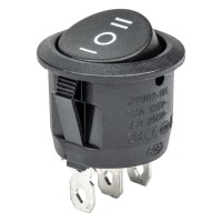 Włącznik czarny okrągły 12/230V BU03 AMIO-02463 