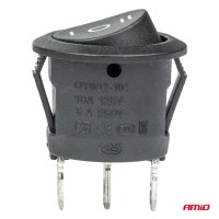 logo Włącznik czarny okrągły 12/230V BU03 AMIO-02463