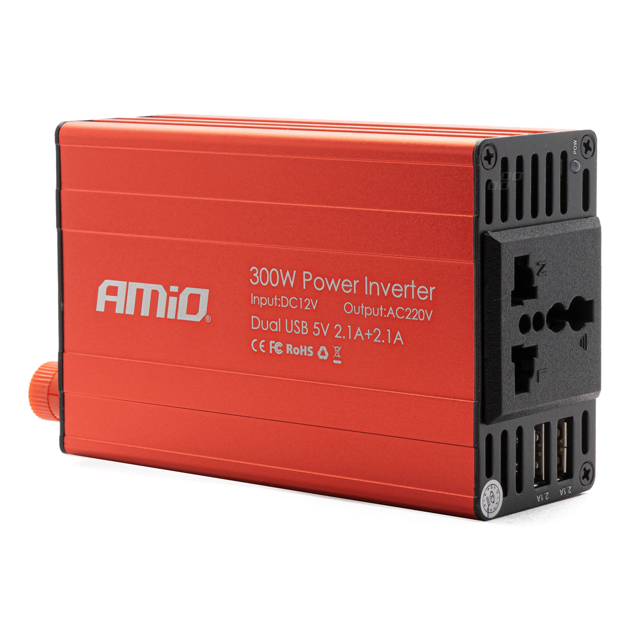 Przetwornica napięcia 12V/220V 300W/600W 2xUSB PI03 AMIO-02470 