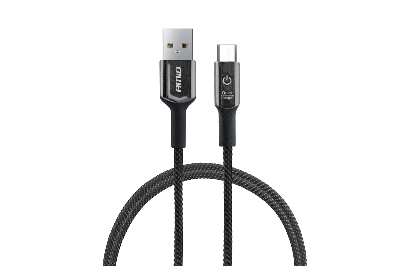 Kabel USB microUSB z diodą LED 1 m UC-11 AMIO-02526 