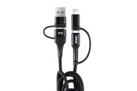 Kabel USB USB-C 3w1 iphone Lightning USB USB-C 1m UC-15 AMIO-02547 