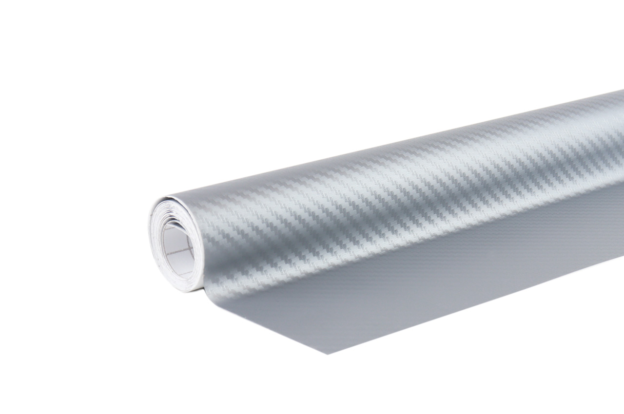 Folia karbonowa carbon 3D srebrna 30cm x 150cm AMIO-02600 