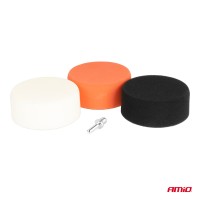 logo Zestaw gąbek do polerowania gąbki polerskie 3x125mm + adapter M14 AMIO-02648