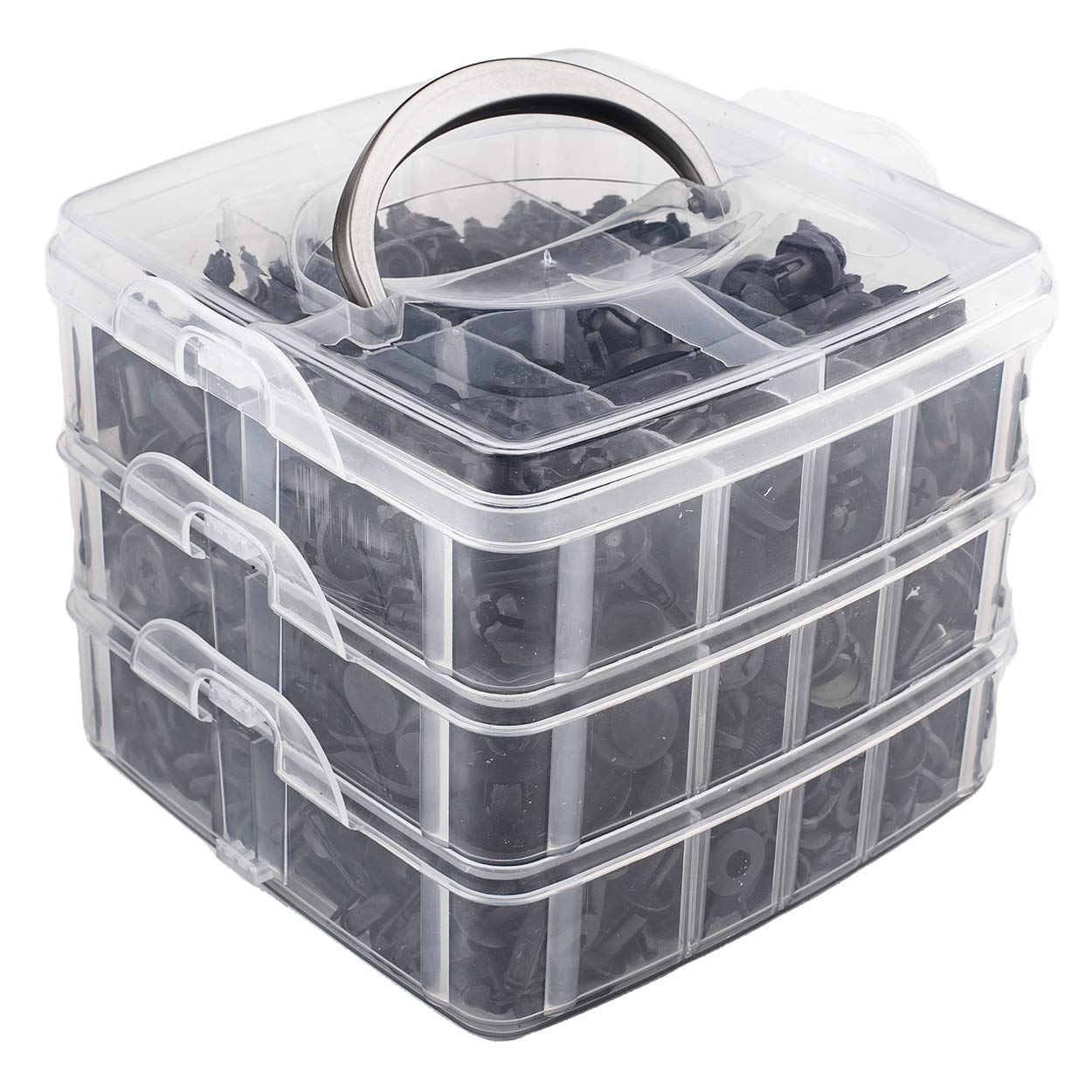 Spinki kołki klipsy samochodowe zestaw 620 szt. AMIO-02831 