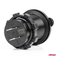 logo Wodoodporna ładowarka z gniazdami 2x USB 12V 24V MOD-04 AMIO-02854