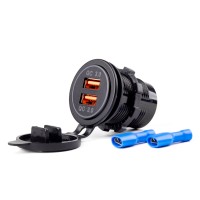 Wodoodporna ładowarka z gniazdami 2x USB 12V 24V MOD-05 AMIO-02855 