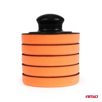 logo Zestaw gąbek do woskowania polerowania gąbki z uchwytem 125 mm 5 szt. AMIO-02903