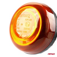 logo Lampa ostrzegawcza błyskowa mini kogut 18 LED śruba R65 R10 12V 24V W21sb AMIO-02923