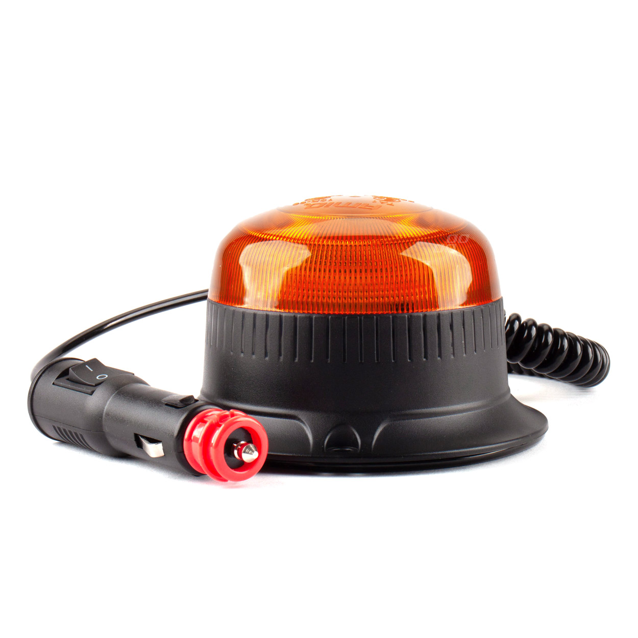 Lampa ostrzegawcza błyskowa mini kogut 18 LED magnes R65 R10 12V 24V W21ml AMIO-02924 
