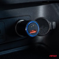 logo Ładowarka samochodowa aluminiowa PCH PRO-08 USB-C + USB 38W 12V 24V AMIO-02934