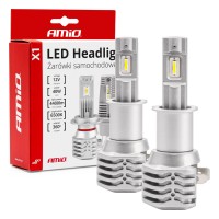 Żarówki samochodowe LED seria X1 H3 6500K Canbus AMIO-02964 