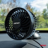 logo Wiatrak samochodowy wentylator z przyssawką 24V AMIO-03004