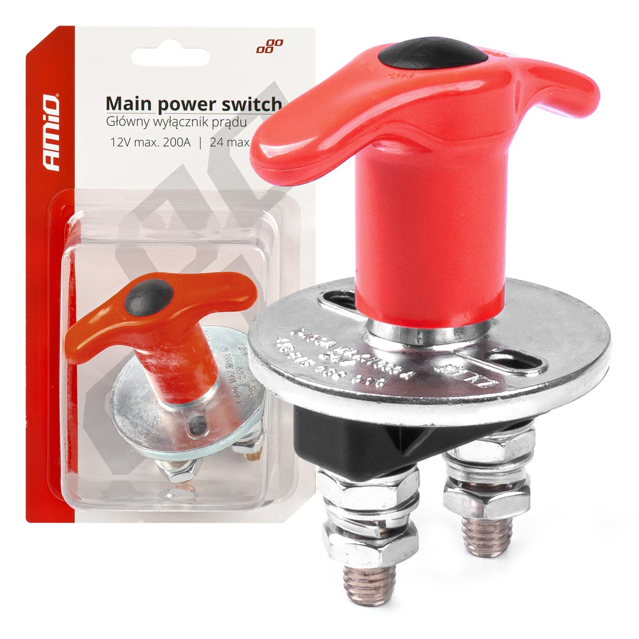 Wyłącznik odłącznik prądu akumulatora hebel 12V 24V AMIO-03024 