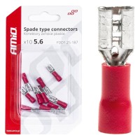 Konektory izolowane żeńskie płaskie 5.6mm 0.5-1.5mm2 10A 10 szt. AMIO-03061 